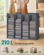 Kosz na pranie 4-komorowy ciemnoszary 210 L