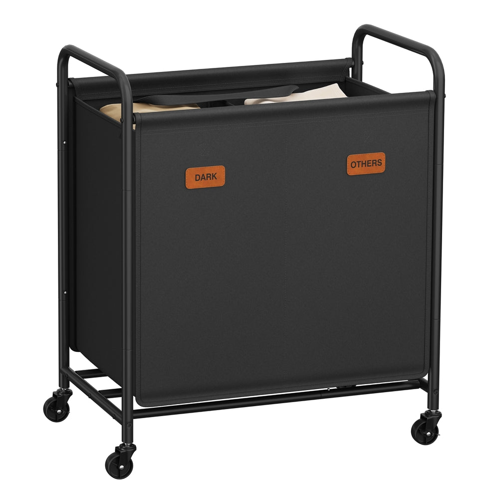 Dwukomorowy sorter na pranie 140 l czarny