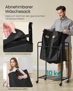 Dwukomorowy sorter na pranie 140 l czarny