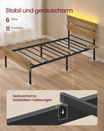 Łóżko pojedyncze 90x200 cm metalowe brązowe