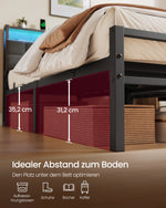 Łóżko 140x200 z tapicerowanym zagłówkiem, LED i USB