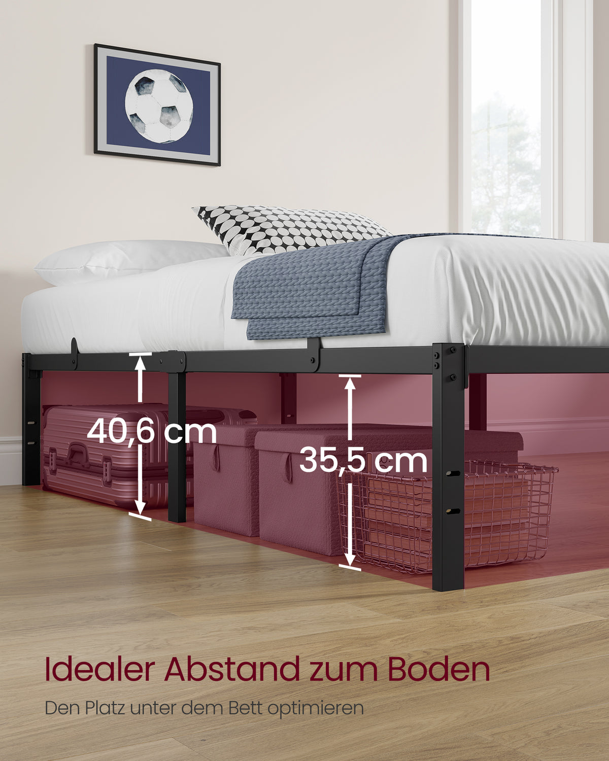 Łóżko pojedyncze metalowe 90x200 cm czarne