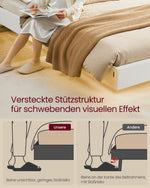Rama łóżka podwójnego 160x200 cm z podświetleniem LED biała