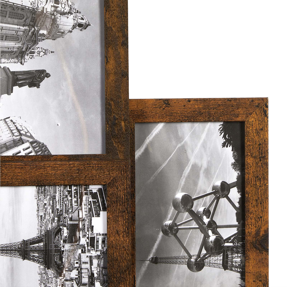 Kolaż na 10 zdjęć 10x15 cm w ramce vintage brązowej