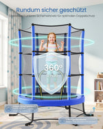 Trampolina dziecięca 174 cm z siatką niebieska