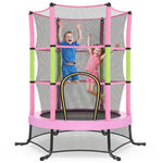 Trampolina dziecięca 174 cm z siatką różowa