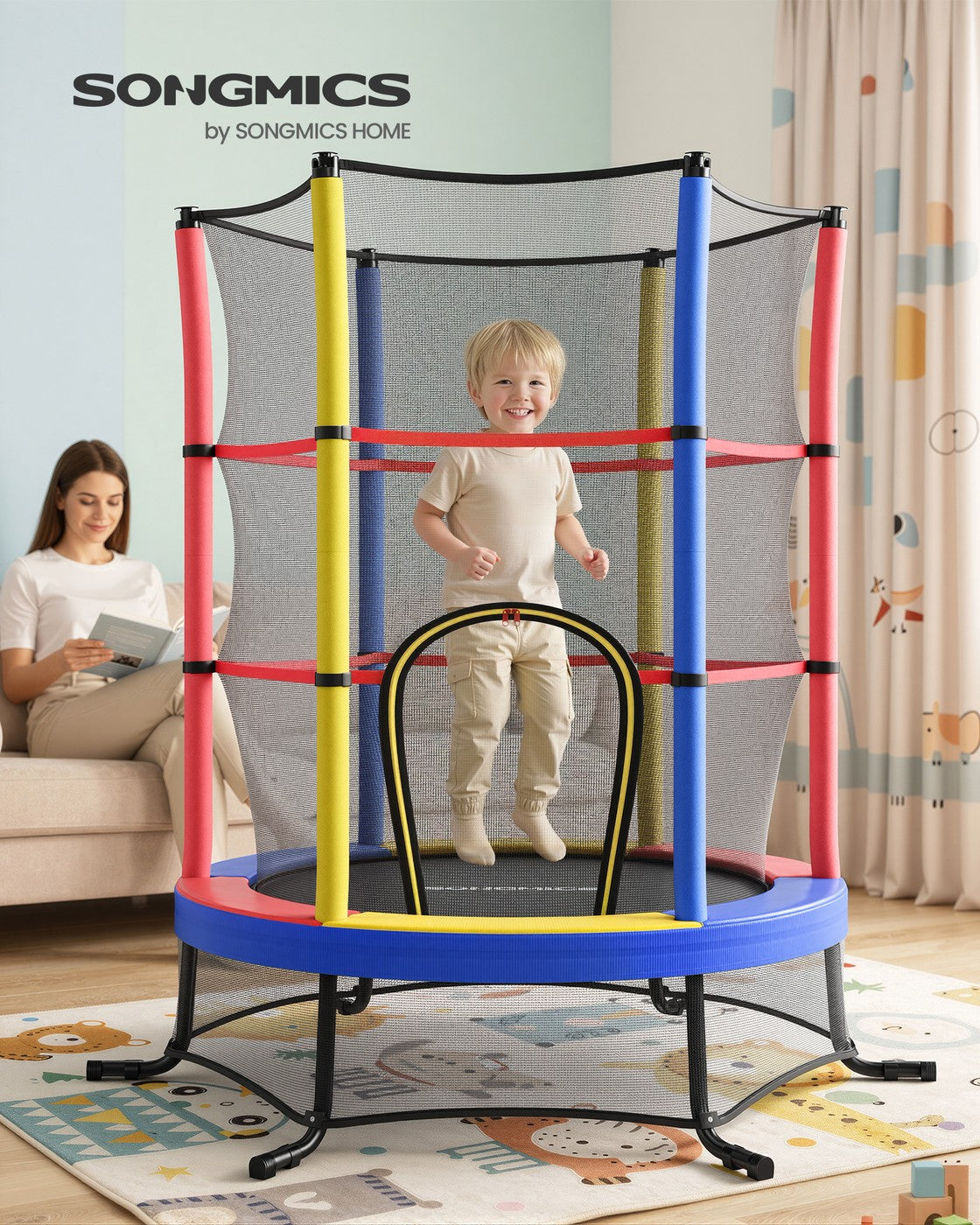 Trampolina dziecięca 174 cm z siatką bezpieczeństwa