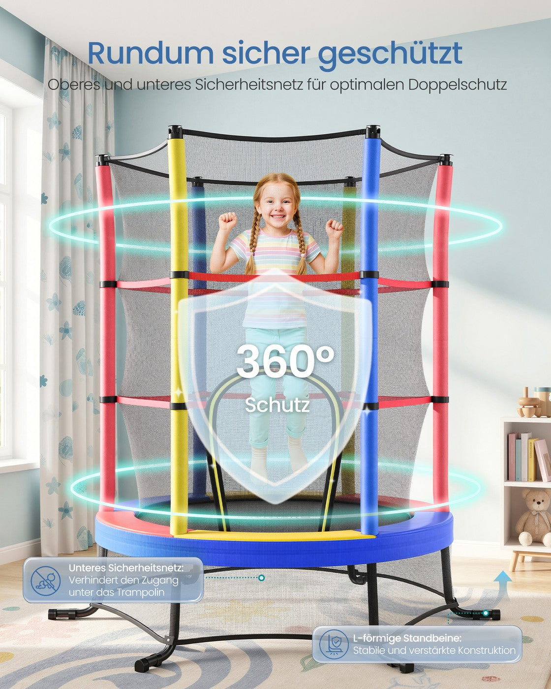 Trampolina dziecięca 174 cm z siatką bezpieczeństwa