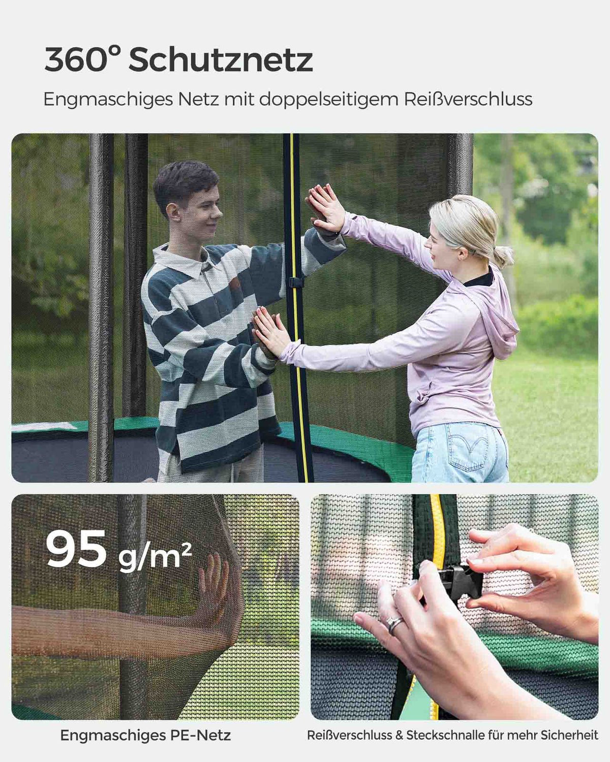 Trampolina ogrodowa 183 cm z siatką zielona