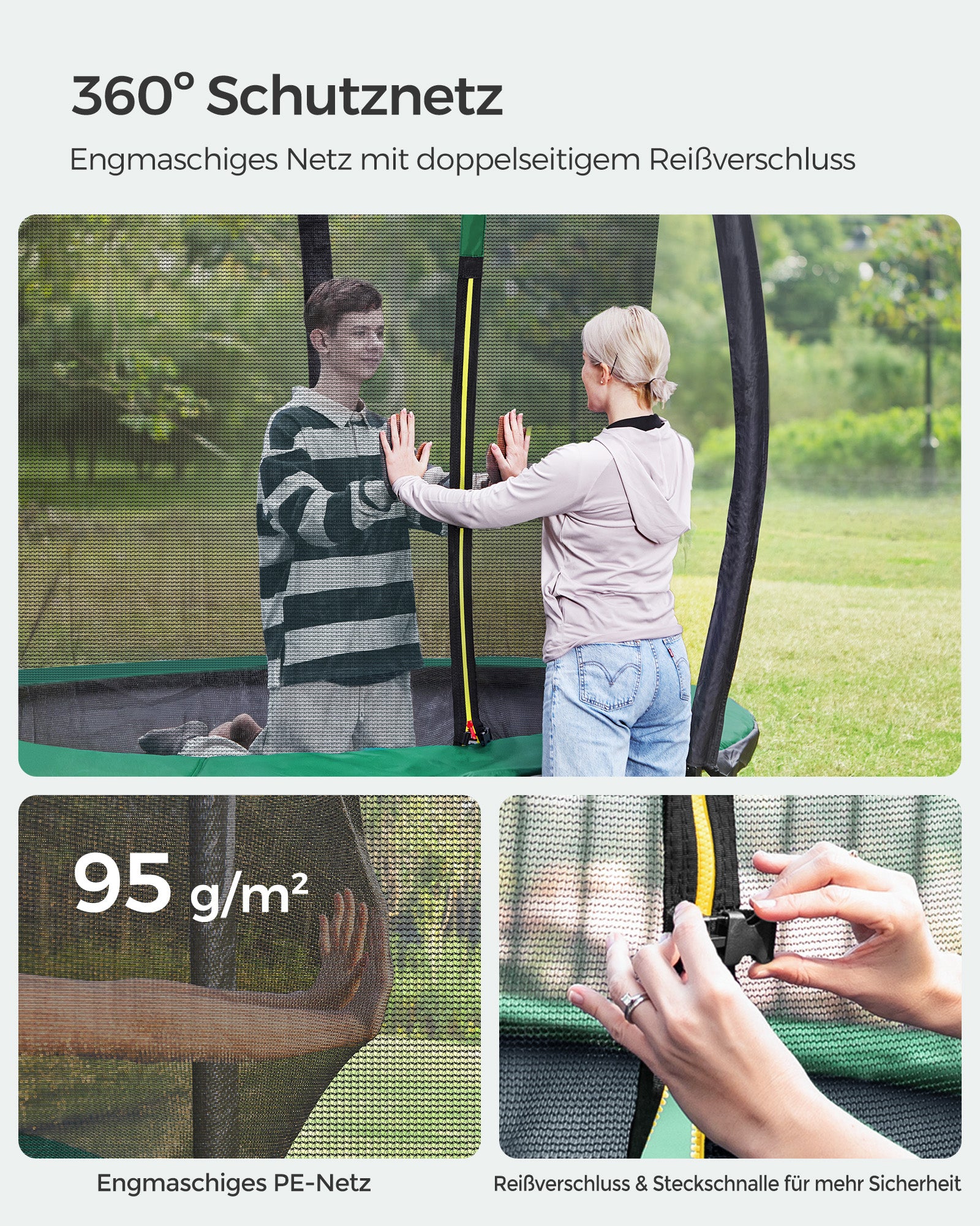 Trampolina ogrodowa 244 cm z siatką i drabinką