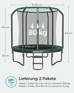 Trampolina ogrodowa 244 cm z siatką ochronną