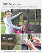 Trampolina ogrodowa 305 cm z różową siatką