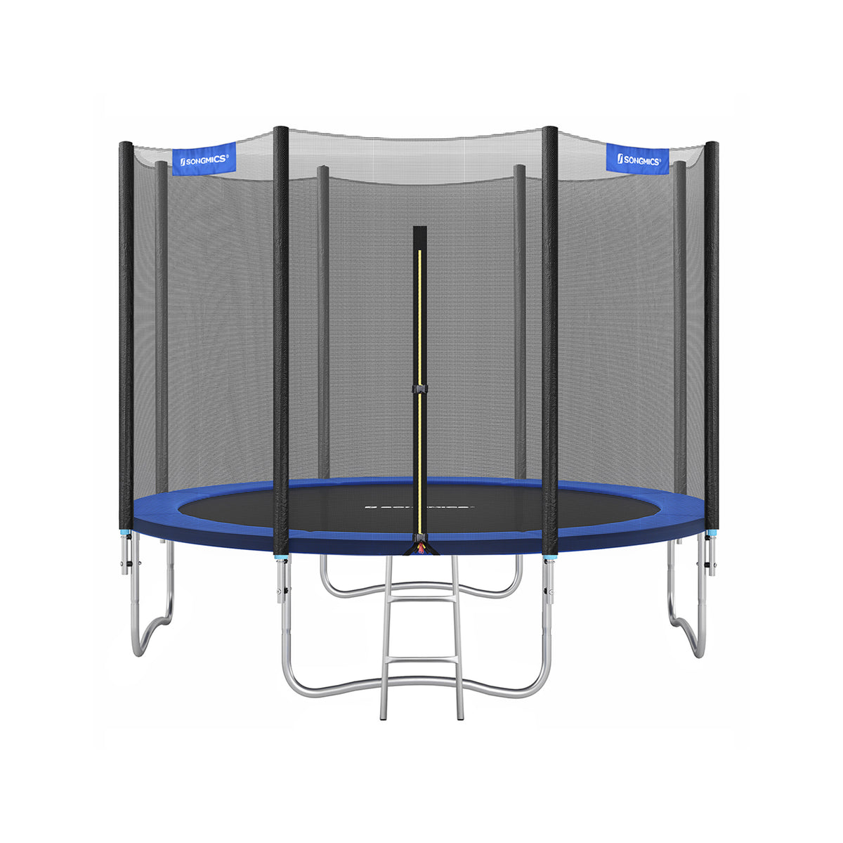 Trampolina ogrodowa 305 cm z siatką czarno-niebieska