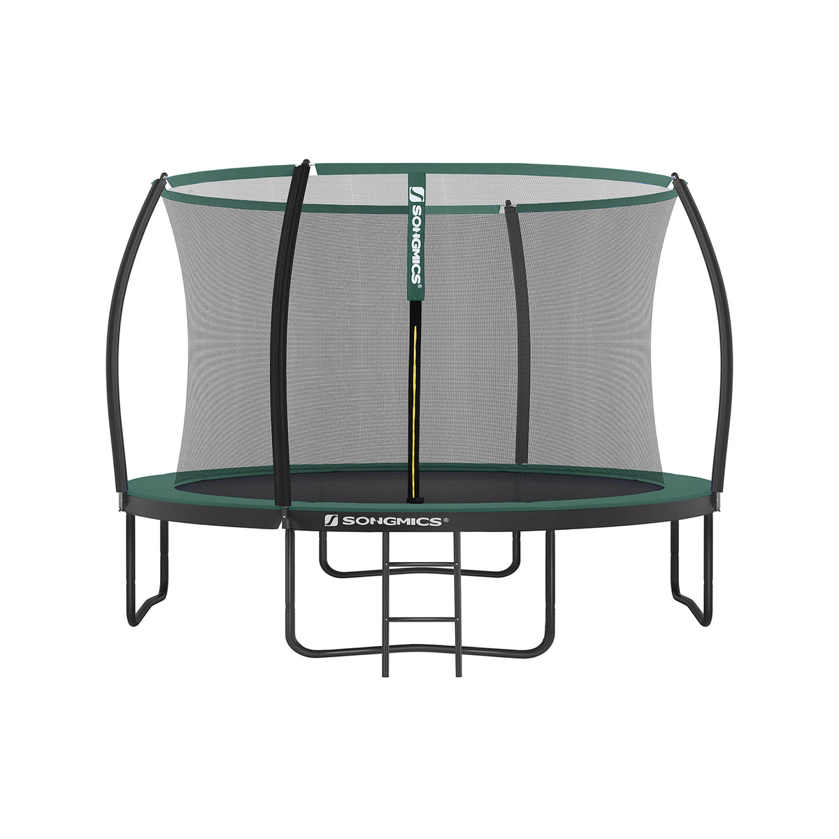 Trampolina ogrodowa 366 cm z siatką ochronną czarno-zielona