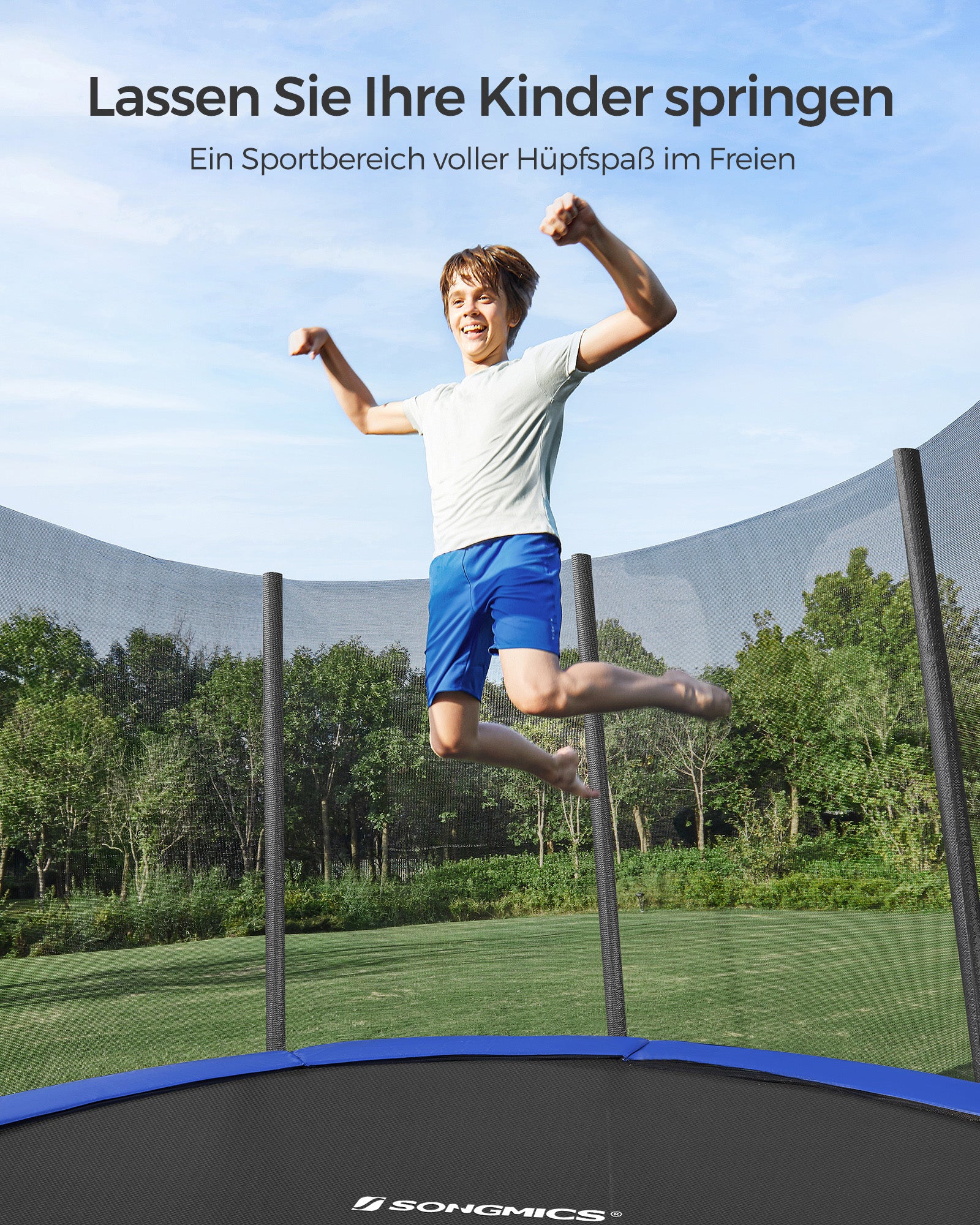 Trampolina ogrodowa Ø 366 cm z siatką zabezpieczającą