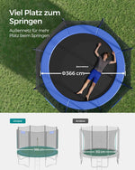 Trampolina ogrodowa Ø 366 cm z siatką zabezpieczającą