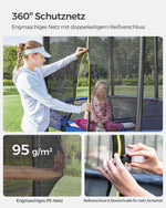 Trampolina ogrodowa Ø 366 cm z siatką zabezpieczającą