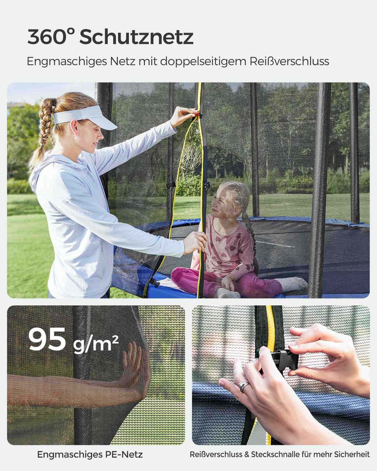 Trampolina ogrodowa Ø 366 cm z siatką zabezpieczającą