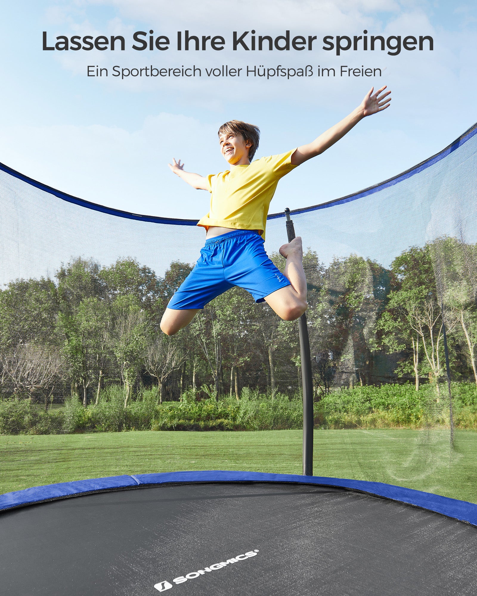 Trampolina ogrodowa z siatką Ø 366 cm z drabinką