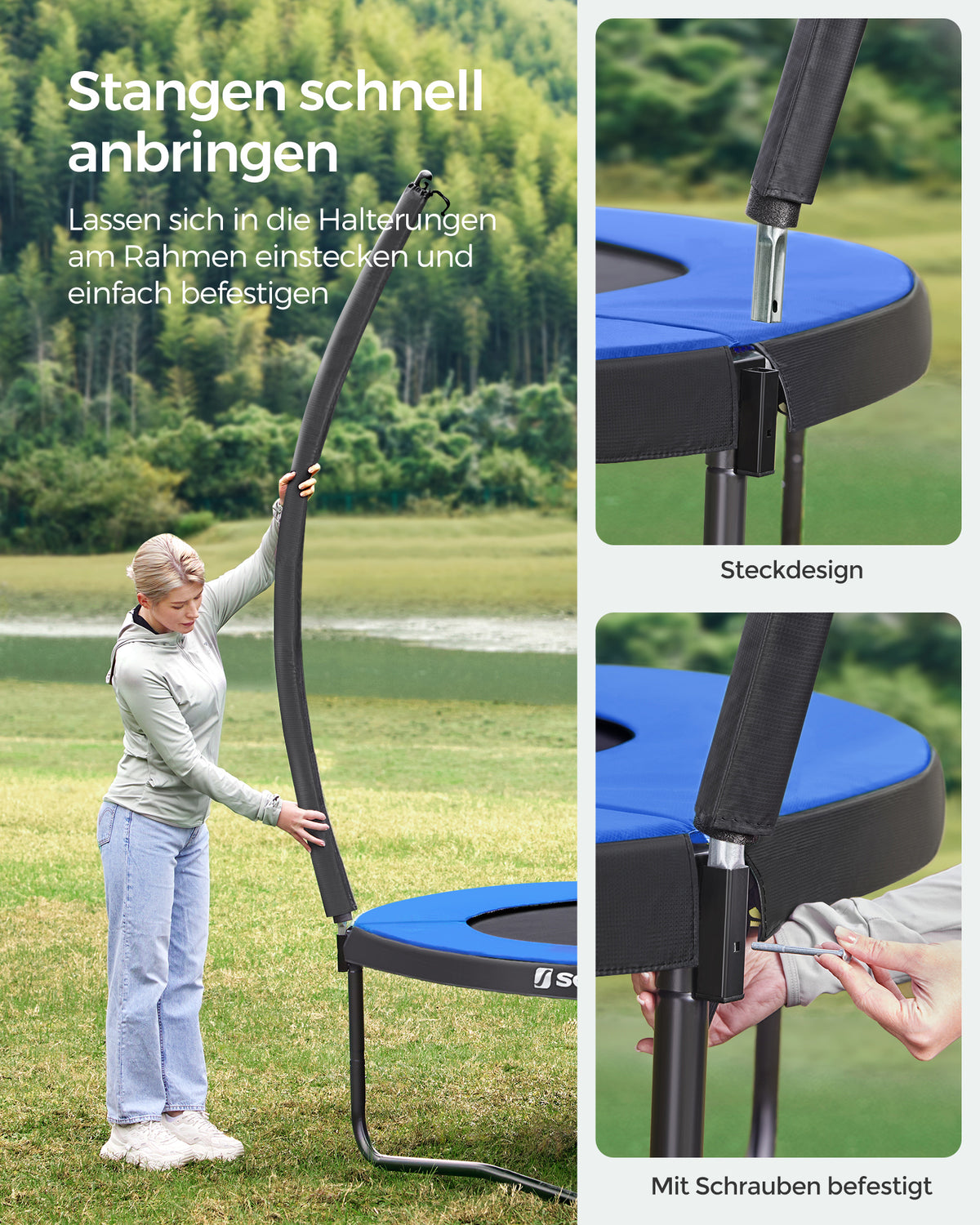 Trampolina ogrodowa z siatką Ø 366 cm z drabinką