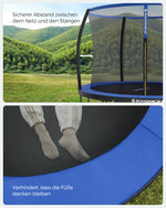 Trampolina ogrodowa z siatką Ø 366 cm z drabinką