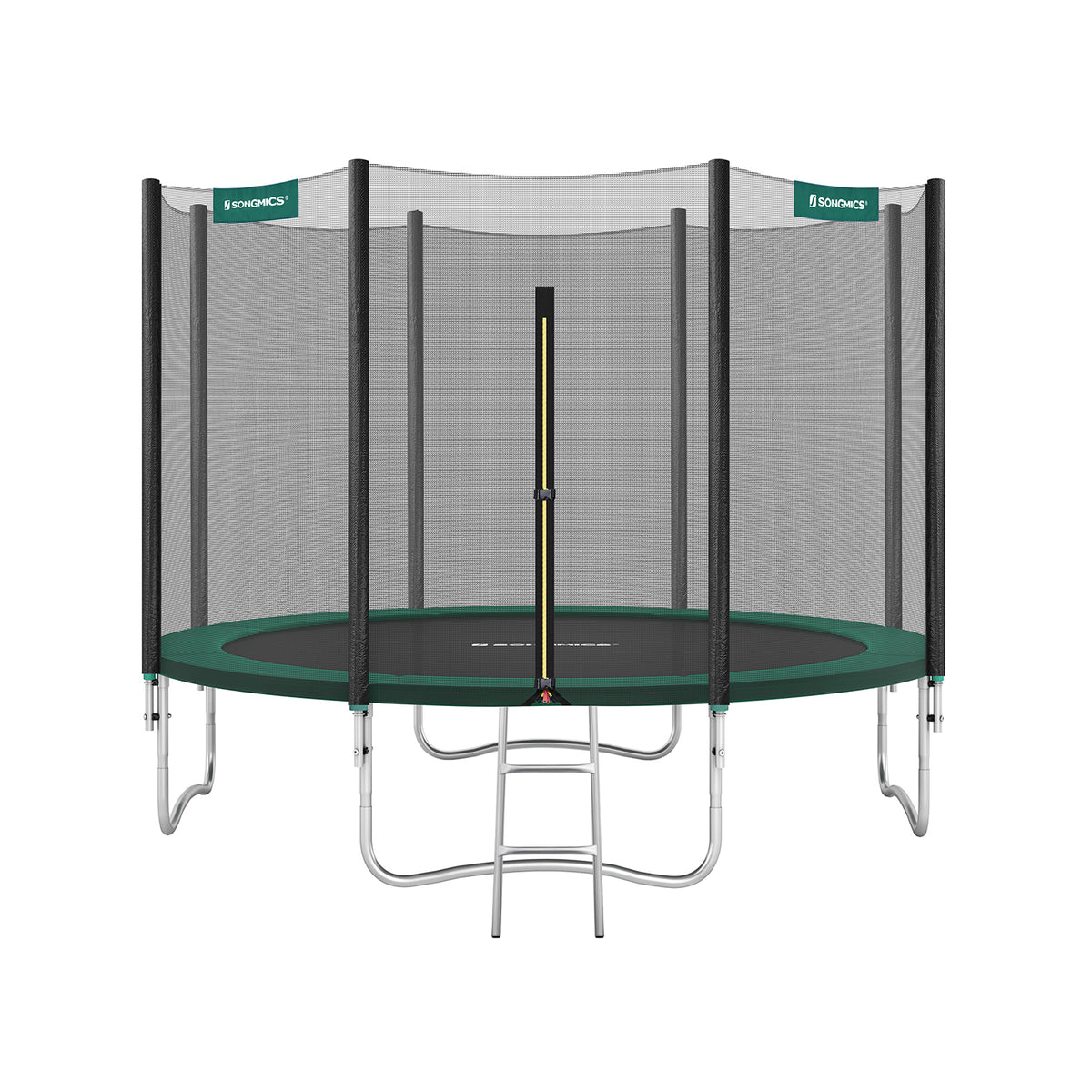 Trampolina ogrodowa 366 cm z siatką czarno-zielona