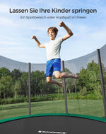 Trampolina ogrodowa 366 cm z siatką czarno-zielona