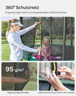 Trampolina ogrodowa 366 cm z siatką czarno-zielona