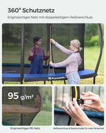 Trampolina ogrodowa Ø 427 cm z siatką czarno-niebieską