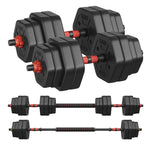 Zestaw hantli ze sztangą 30 kg czarny
