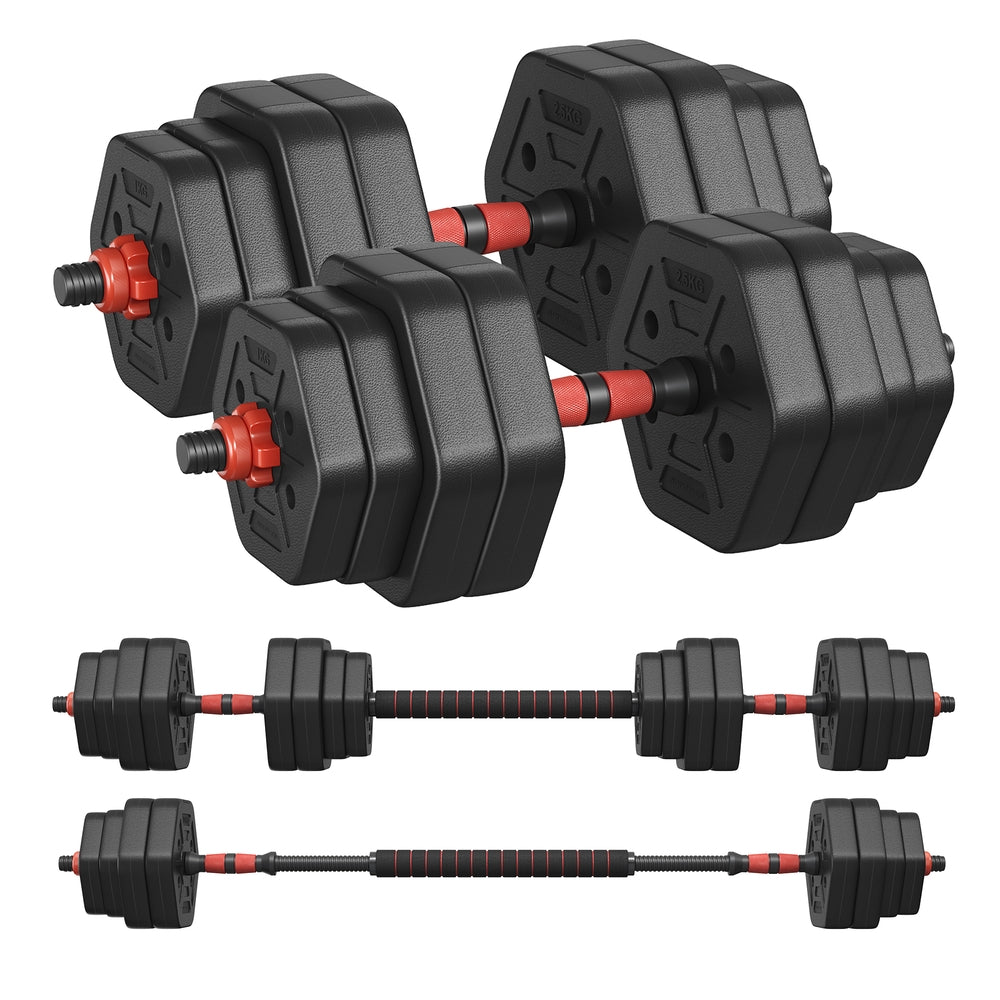 Zestaw hantli ze sztangą 30 kg czarny
