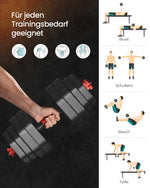 Zestaw hantli ze sztangą 30 kg czarny