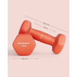 Zestaw hantli winylowych 2×1 kg pomarańczowe