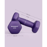 Zestaw hantli neoprenowych 2×1 kg fioletowe