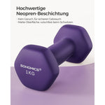 Zestaw hantli neoprenowych 2×1 kg fioletowe