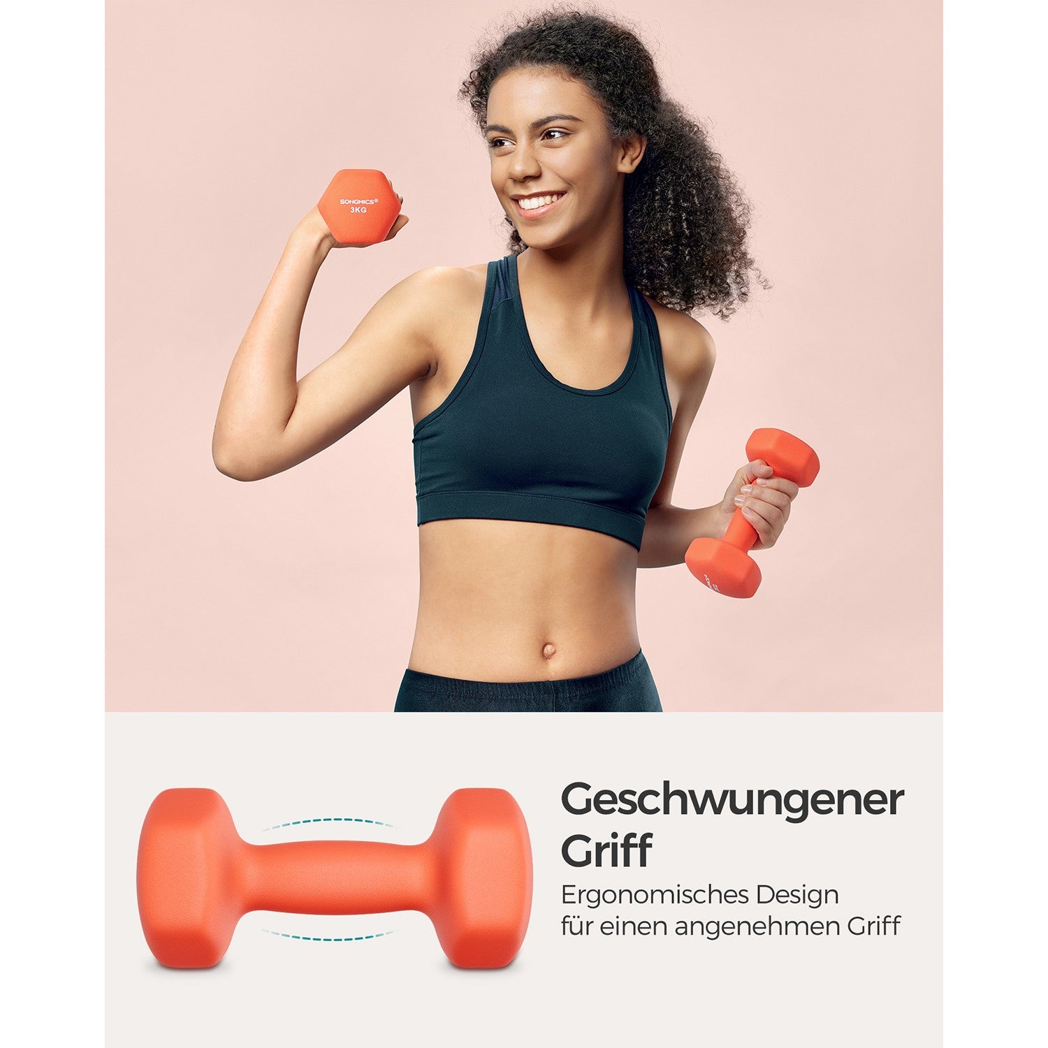 Zestaw hantli winylowych 2 x 1,5 kg czerwone