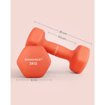 Zestaw hantli winylowych 2 x 1,5 kg czerwone
