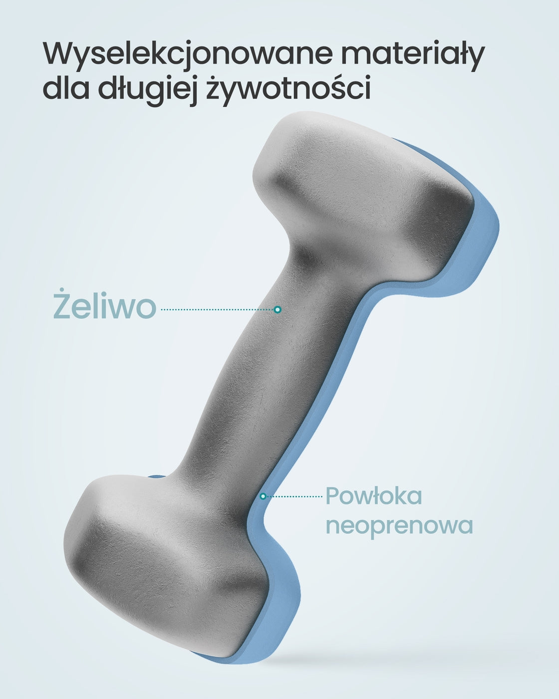 Zestaw hantli neoprenowych 2x3 kg niebieskie