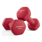 Zestaw 2 hantli neoprenowych 2×4 kg czerwonych