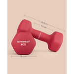 Zestaw 2 hantli neoprenowych 2×4 kg czerwonych