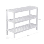 Biały bambusowy stojak na buty 3-poziomy 70x55x26 cm