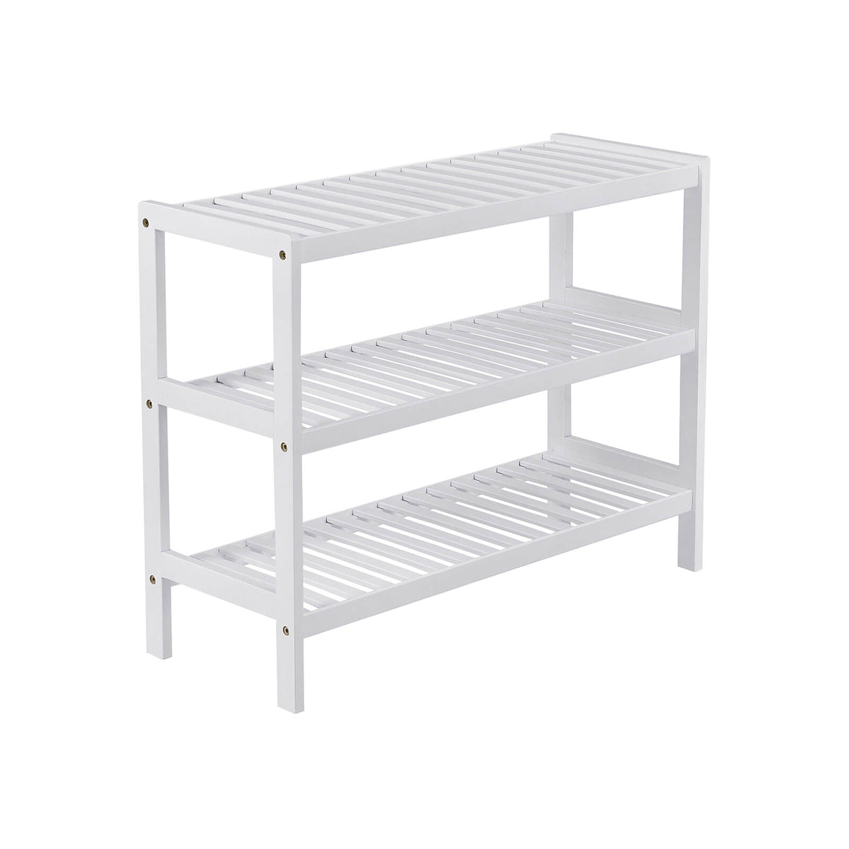 Biały bambusowy stojak na buty 3-poziomy 70x55x26 cm
