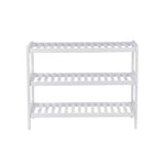 Biały bambusowy stojak na buty 3-poziomy 70x55x26 cm