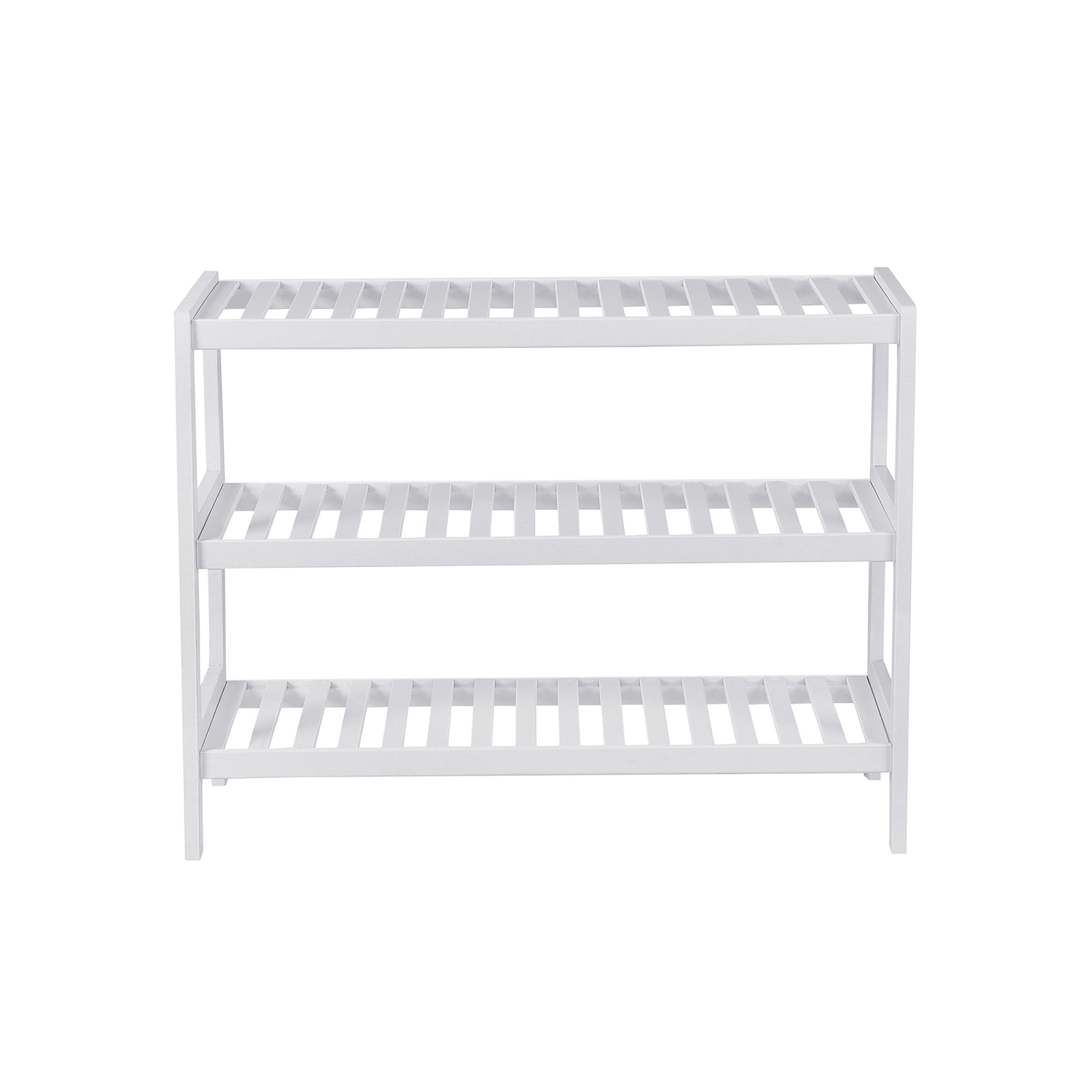 Biały bambusowy stojak na buty 3-poziomy 70x55x26 cm
