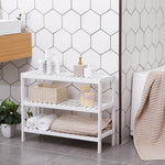 Biały bambusowy stojak na buty 3-poziomy 70x55x26 cm