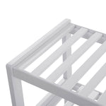 Biały bambusowy stojak na buty 3-poziomy 70x55x26 cm