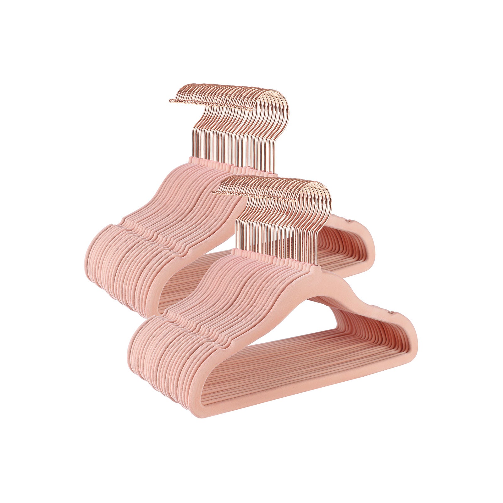 Wieszaki welurowe, coral pink