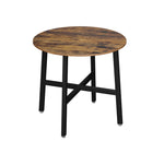 Okrągły stół kuchenny 80 cm vintage brązowo-czarny