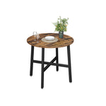 Okrągły stół kuchenny 80 cm vintage brązowo-czarny