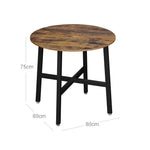 Okrągły stół kuchenny 80 cm vintage brązowo-czarny